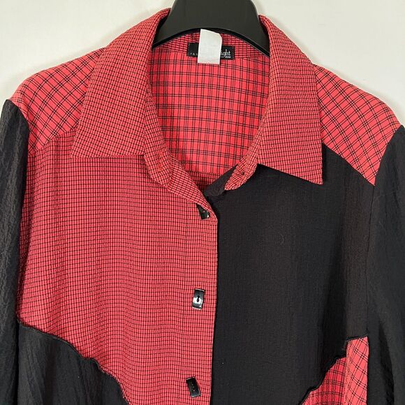 Moonlight Y&S Fashion Womens Shirt Jacket Tunic Top XXL Full Button Artsy Unique - Picture 2 of 8